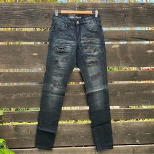 Embellish Men’s Jeans Edna Distressed Black Size 28x34 Style#EMBF16-7